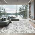 thumbnail image 1 of ODIKA 5'x7' Machine Washable Non-Slip Area Rug, Sophisticated Abstract Design Featuring Flowing High Traffic Rug, White, 927033, 1 of 7
