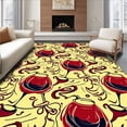 thumbnail image 1 of ODIKA 5'x7' Machine Washable Non-Slip Area Rug, Sophisticated Crystal Stemware Entrance Featuring Cabernet Motif High Traffic Rug, Yellow, 536309, 1 of 7