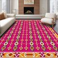 thumbnail image 1 of ODIKA 5'x7' Machine Washable Non-Slip Area Rug, Southwestern Lattice with Native Inspired Accents High Traffic Rug with Pad, Pink, 591977, 1 of 8