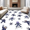 thumbnail image 1 of ODIKA 5'x7' Machine Washable Non-Slip Area Rug, Space Galaxy Educational Floor with Planets & Counting High Traffic Rug with Pad, Blue, 681073, 1 of 8