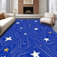 thumbnail image 1 of ODIKA 5'x7' Machine Washable Non-Slip Area Rug, Space Voyager with Interstellar Swirls and Stellar Fragment Details High Traffic Rug, Blue, 634276, 1 of 7