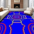 thumbnail image 1 of ODIKA 5'x7' Machine Washable Non-Slip Area Rug, Sports with Baseball Soccer Basketball Motifs High Traffic Rug, Blue, 673713, 1 of 7