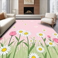 thumbnail image 1 of ODIKA 5'x7' Machine Washable Non-Slip Area Rug, Spring Meadow Floral Base Protection Stylish Decorative High Traffic Rug, Pink, 631864, 1 of 7