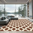 thumbnail image 1 of ODIKA 5'x7' Machine Washable Non-Slip Area Rug, Stylish Interlocking Animal Inspired Design with Warm Accents High Traffic Rug with Pad, Brown, 909351, 1 of 8