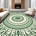 thumbnail image 1 of ODIKA 5'x7' Machine Washable Non-Slip Area Rug, Sunburst Interlocking Vine Motif High Traffic Rug with Pad, Beige, 462405, 1 of 8