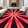 thumbnail image 1 of ODIKA 5'x7' Machine Washable Non-Slip Area Rug, Sunburst Radial Starburst Pile Rubber Backing High Traffic Rug with Pad, Red, 570164, 1 of 8