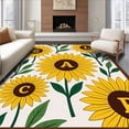 thumbnail image 1 of ODIKA 5'x7' Machine Washable Non-Slip Area Rug, Sunflower Meadow ABC Letter Recognition with Floral Motifs High Traffic Rug, Yellow, 686459, 1 of 7