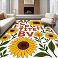 thumbnail image 1 of ODIKA 5'x7' Machine Washable Non-Slip Area Rug, Sunflower Meadow ABC Teaching with Floral Letter Design High Traffic Rug with Pad, Yellow, 686423, 1 of 8