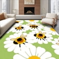 thumbnail image 1 of ODIKA 5'x7' Machine Washable Non-Slip Area Rug, Sweet Pollen Collector Daisy Meadow Wanderer Journey High Traffic Rug with Pad, Green, 681786, 1 of 8