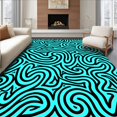 thumbnail image 1 of ODIKA 5'x7' Machine Washable Non-Slip Area Rug, Swirling Vortex Contemporary Accent with Flowing Spiral Design High Traffic Rug with Pad, Black, 599919, 1 of 8