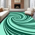 thumbnail image 1 of ODIKA 5x7 Machine Washable Non-Slip Area Rug, Swirling Vortex Design Waterproof Hall High Traffic Rug with Pad, Green, 489803, 1 of 8