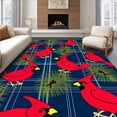 thumbnail image 1 of ODIKA 5'x7' Machine Washable Non-Slip Area Rug, Tartan Cardinal Pinecone Winter High Traffic Rug, Red, 738100, 1 of 7
