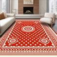thumbnail image 1 of ODIKA 5'x7' Machine Washable Non-Slip Area Rug, Tile Inspired Foam Floor High Traffic Rug with Pad, Red, 589986, 1 of 8