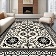 thumbnail image 1 of ODIKA 5'x7' Machine Washable Non-Slip Area Rug, Tile Mosaic with Ornate Medallions High Traffic Rug with Pad, Beige, 560296, 1 of 8