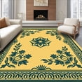 thumbnail image 1 of ODIKA 5'x7' Machine Washable Non-Slip Area Rug, Timeless Elegant Foliage High Traffic Rug, Yellow, 666340, 1 of 7