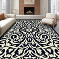 thumbnail image 1 of ODIKA 5'x7' Machine Washable Non-Slip Area Rug, Timeless Mosaic with Stylized Baroque Leaf Ornaments High Traffic Rug, Black, 600030, 1 of 7
