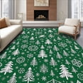 thumbnail image 1 of ODIKA 5'x7' Machine Washable Non-Slip Area Rug, Timeless Noel Lavatory Showcasing Frosty Character Artwork High Traffic Rug, Green, 656098, 1 of 7
