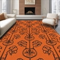 thumbnail image 1 of ODIKA 5x7 Machine Washable Non-Slip Area Rug, Timeless Scrollwork Foliage Trellis Ornate Artisan High Traffic Rug with Pad, Orange, 663665, 1 of 8