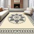 thumbnail image 1 of ODIKA 5'x7' Machine Washable Non-Slip Area Rug, Traditional Centerpiece with Radiating Petal Borders High Traffic Rug with Pad, Beige, 665001, 1 of 8