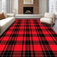 thumbnail image 1 of ODIKA 5'x7' Machine Washable Non-Slip Area Rug, Traditional Highland Tartan Inspired by Vintage Festive High Traffic Rug, Red, 615237, 1 of 7
