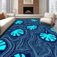 thumbnail image 1 of ODIKA 5'x7' Machine Washable Non-Slip Area Rug, Tropical Monstera Leaf Accent High Traffic Rug, Blue, 449464, 1 of 7