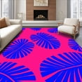 thumbnail image 1 of ODIKA 5'x7' Machine Washable Non-Slip Area Rug, Tropical Palm Fronds Sunset Horizon Design High Traffic Rug with Pad, Pink, 454715, 1 of 8
