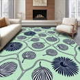 thumbnail image 1 of ODIKA 5'x7' Machine Washable Non-Slip Area Rug, Tropical Palm Leaf Interlocking Shells and Nautical Rope Accents High Traffic Rug, Green, 712712, 1 of 7