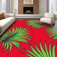 thumbnail image 1 of ODIKA 5'x7' Machine Washable Non-Slip Area Rug, Tropical Palm Leaf Motif High Traffic Rug, Red, 343869, 1 of 7
