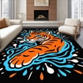 thumbnail image 1 of ODIKA 5'x7' Machine Washable Non-Slip Area Rug, Tropical Predator Splash Bathroom Enhancement High Traffic Rug, Orange, 680745, 1 of 7