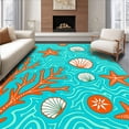 thumbnail image 1 of ODIKA 5'x7' Machine Washable Non-Slip Area Rug, Tropical Underwater Reef Nautical Adornment High Traffic Rug with Pad, Blue, 701850, 1 of 8