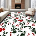 thumbnail image 1 of ODIKA 5x7 Machine Washable Non-Slip Area Rug, Twinkling Bell with Festooned Holly Berry Art Design High Traffic Rug, White, 645836, 1 of 7