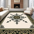 thumbnail image 1 of ODIKA 5'x7' Machine Washable Non-Slip Area Rug, Verdant Medallion Exquisite Jewel High Traffic Rug with Pad, Ivory, 579452, 1 of 8