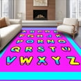thumbnail image 1 of ODIKA 5'x7' Machine Washable Non-Slip Area Rug, Vibrant Educational Alphabet Learning Fun Play With Letter Symbols High Traffic Rug with Pad, Pink, 686752, 1 of 8