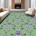 thumbnail image 1 of ODIKA 5'x7' Machine Washable Non-Slip Area Rug, Vintage Damask Swirl Motif Decorative High Traffic Rug, Green, 598370, 1 of 7