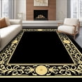 thumbnail image 1 of ODIKA 5'x7' Machine Washable Non-Slip Area Rug, Vintage Damask with Ornamental Scroll Work High Traffic Rug with Pad, Black, 599094, 1 of 8