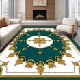 thumbnail image 1 of ODIKA 5'x7' Machine Washable Non-Slip Area Rug, Vintage Medallion Jewel Ornate Decorative High Traffic Rug, Green, 598220, 1 of 7