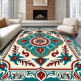 thumbnail image 1 of ODIKA 5'x7' Machine Washable Non-Slip Area Rug, Vintage Paisley Medallion Motif High Traffic Rug, Red, 355602, 1 of 7