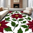 thumbnail image 1 of ODIKA 5'x7' Machine Washable Non-Slip Area Rug, Vintage Poinsettia Bloom Corridor Holiday Accent High Traffic Rug, Red, 501754, 1 of 7