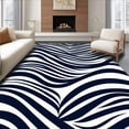 thumbnail image 1 of ODIKA 5'x7' Machine Washable Non-Slip Area Rug, Wave Foldable Plastic Recreation High Traffic Rug, Black, 701170, 1 of 7