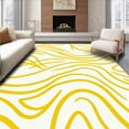thumbnail image 1 of ODIKA 5'x7' Machine Washable Non-Slip Area Rug, Waves Abstract Swirl Modern Minimalist Brushstroke High Traffic Rug, Yellow, 564579, 1 of 7
