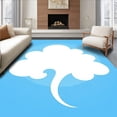 thumbnail image 1 of ODIKA 5'x7' Machine Washable Non-Slip Area Rug, Whimsical Cloud Pile with Dreamy Contours High Traffic Rug with Pad, Blue, 616388, 1 of 8