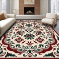 thumbnail image 1 of ODIKA 5'x7' Machine Washable Non-Slip Area Rug, Whimsical Elephant and Floral Hook with Seasonal Decorative Accents High Traffic Rug, Beige, 647596, 1 of 7
