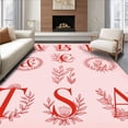thumbnail image 1 of ODIKA 5'x7' Machine Washable Non-Slip Area Rug, Whimsical Floral Alphabet Crawl Surface Development Circular High Traffic Rug with Pad, Pink, 688792, 1 of 8