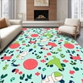 thumbnail image 1 of ODIKA 5x7 Machine Washable Non-Slip Area Rug, Whimsical Forest Friends Decorative Surface High Traffic Rug with Pad, Blue, 729188, 1 of 8