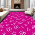 thumbnail image 1 of ODIKA 5'x7' Machine Washable Non-Slip Area Rug, Whimsical Gift Bow Starlight Celebration Fancy Decorative High Traffic Rug with Pad, Pink, 611602, 1 of 8