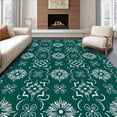 thumbnail image 1 of ODIKA 5'x7' Machine Washable Non-Slip Area Rug, Whimsical Holiday Bow and Starburst Art High Traffic Rug, Green, 608950, 1 of 7