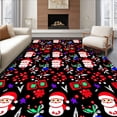 thumbnail image 1 of ODIKA 5x7 Machine Washable Non-Slip Area Rug, Whimsical North Pole Scene with Gift Boxes and Festive Berries High Traffic Rug, Black, 739903, 1 of 7