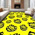 thumbnail image 1 of ODIKA 5'x7' Machine Washable Non-Slip Area Rug, Whimsical Striped Beast Animal Face High Traffic Rug, Yellow, 683492, 1 of 7