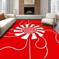 thumbnail image 1 of ODIKA 5'x7' Machine Washable Non-Slip Area Rug, Whimsical Winter Celebration Medallion High Traffic Rug, Red, 654932, 1 of 7