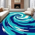 thumbnail image 1 of ODIKA 5'x7' Machine Washable Non-Slip Area Rug, Wind Dancer Abstract Surf with Dynamic Waterform Details High Traffic Rug, Blue, 717438, 1 of 7